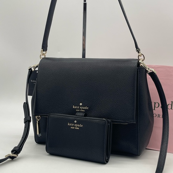 Kate Spade Leila Medium Flap Shoulder Crossbody Bag & Compact Bifold Wallet - Picture 7 of 14